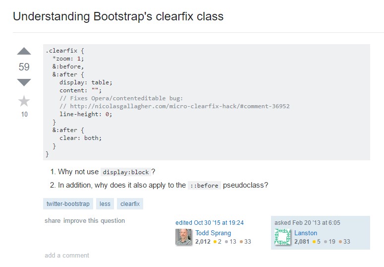 Understanding Bootstrap's clearfix class
