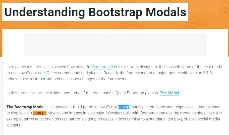 One more  handy  content about Bootstrap Modal Popup