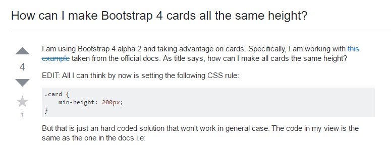Insights on  exactly how can we  develop Bootstrap 4 cards just the  very same tallness?