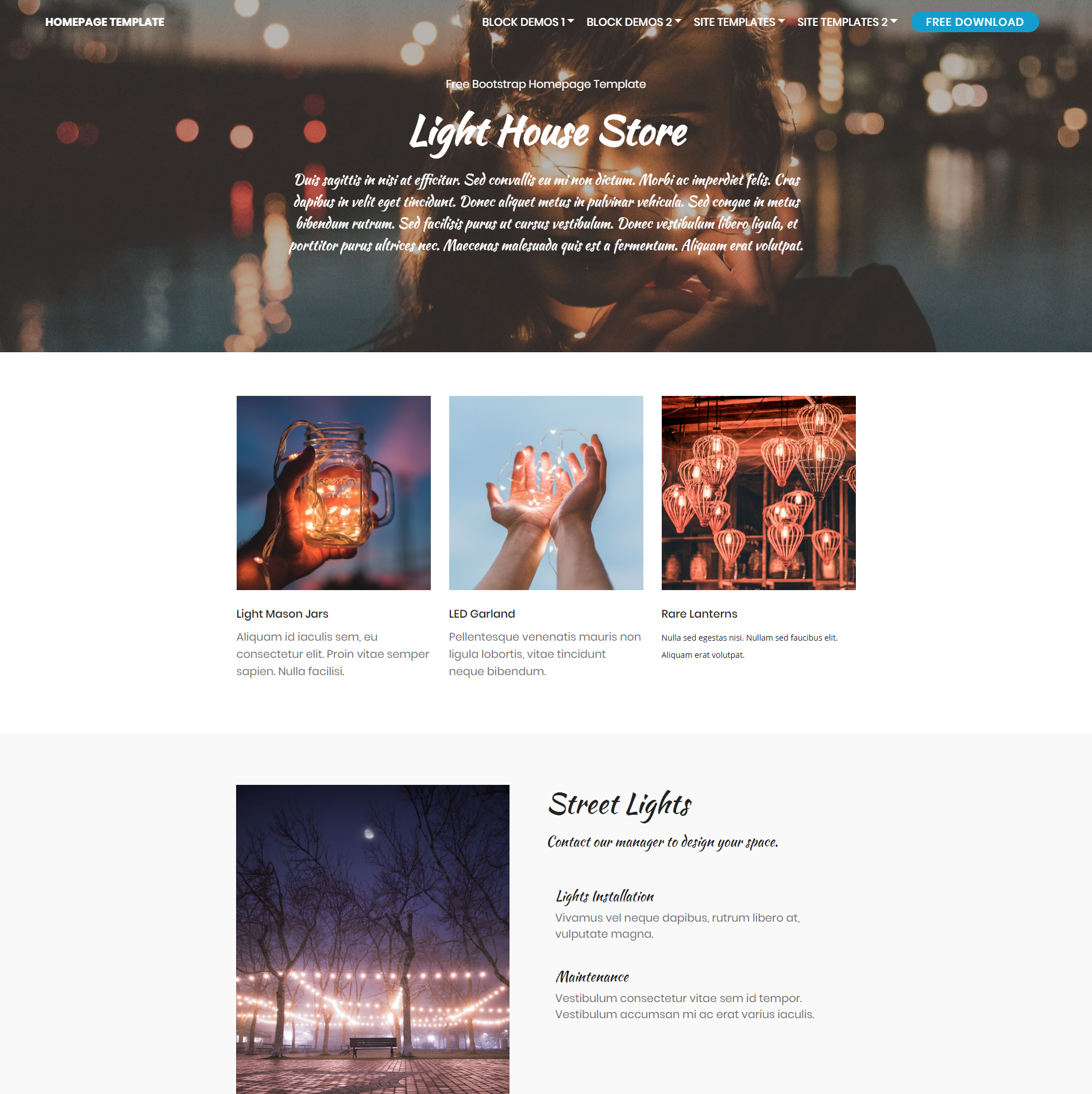 HTML5 Bootstrap Homepage Themes
