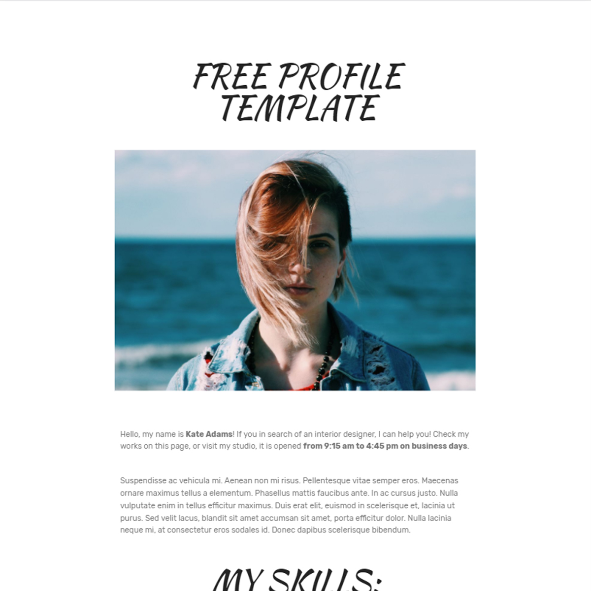 CSS3 Bootstrap  Profile Templates